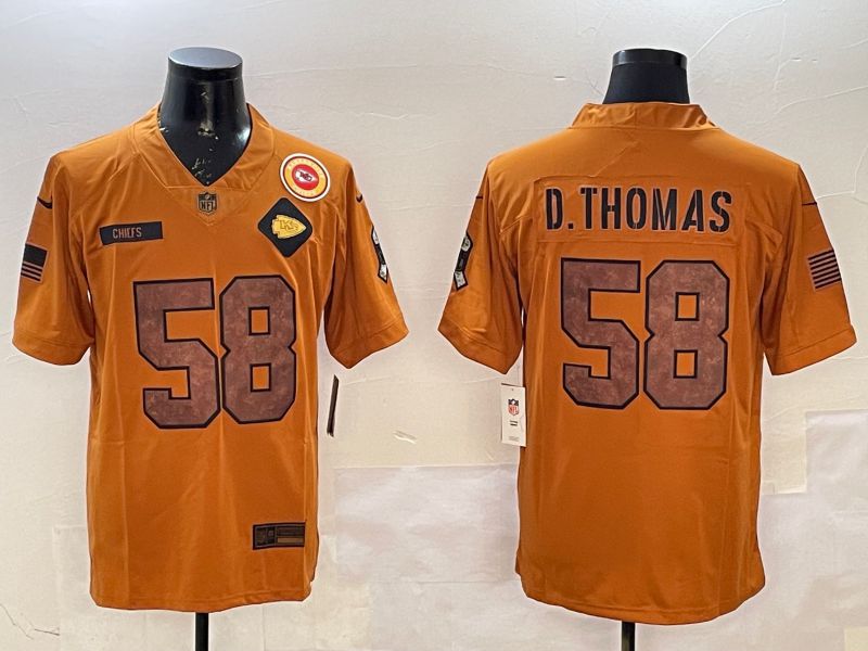 Men Kansas City Chiefs #58 Thomas Yellow 2025 Nike Salute to Service Limited NFL Jersey style 4